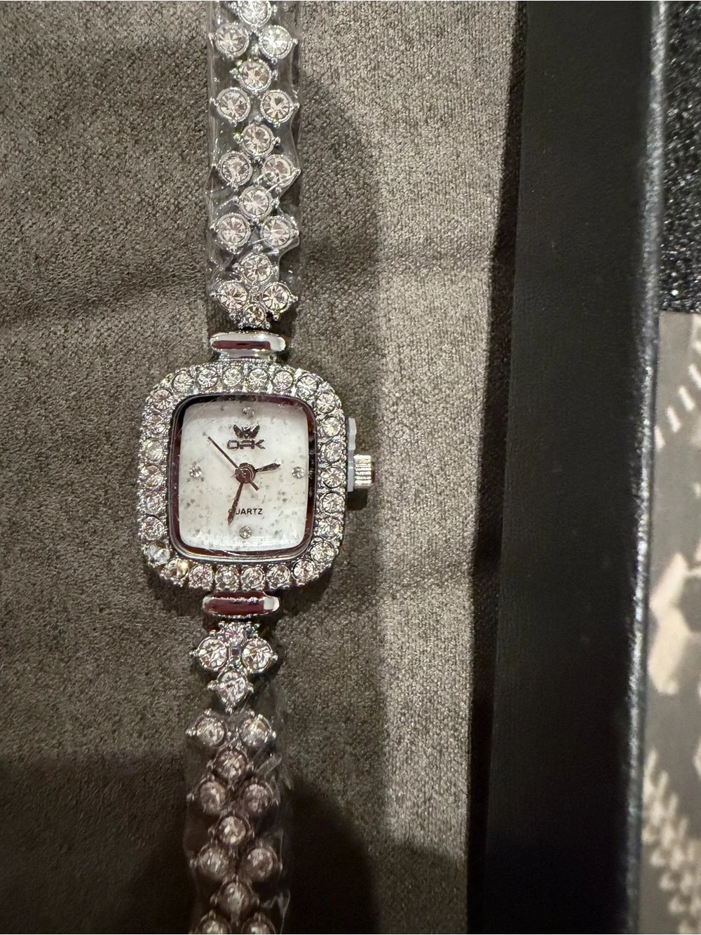 Elegant Silver-Tone Crystal Women's Bracelet Watch